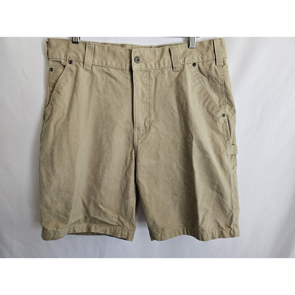 Work N' Sport Shorts Men's Beige Khaki Cargo 100% Cotton Size 38
